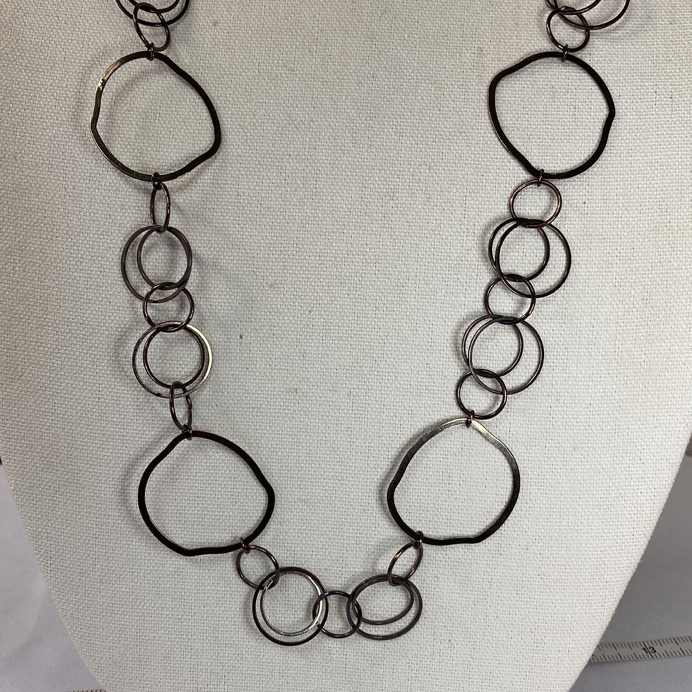 Unique long abstract circles necklace